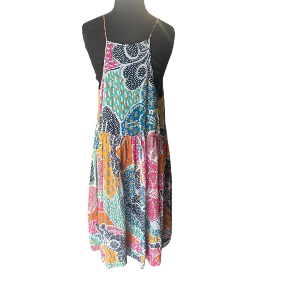 Diane von Furstenberg Franny Silk Dress Flower Power Dream Multi Patchwork Sz L - Picture 5 of 7